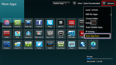 Samsung Smart TV - Start App Sync