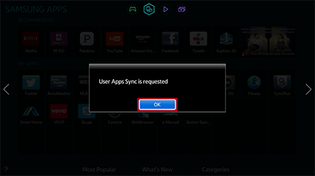 Samsung Smart TV - Users App Sync is requested